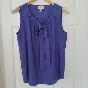 Loft Sleeveless Bowtie Blouse